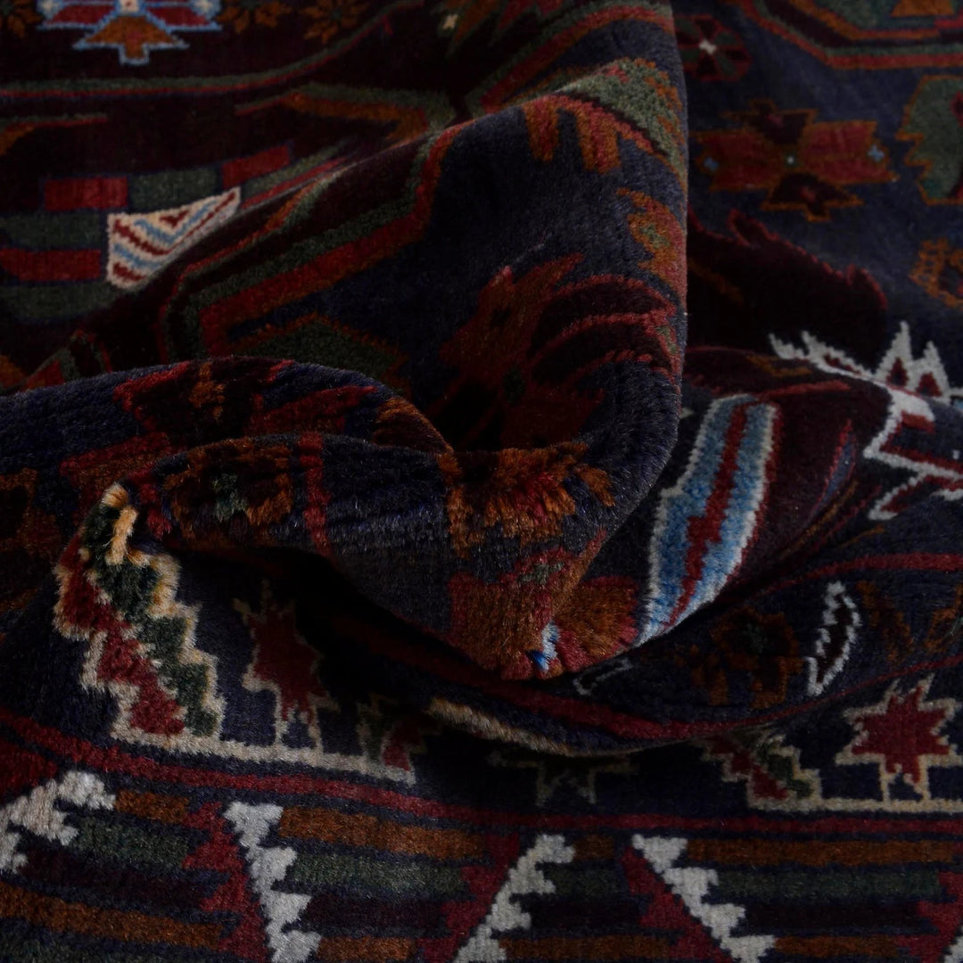 Afghan Baluchi Rug 4' 2" x 7' 1" Hand-Knotted | No. AL83450