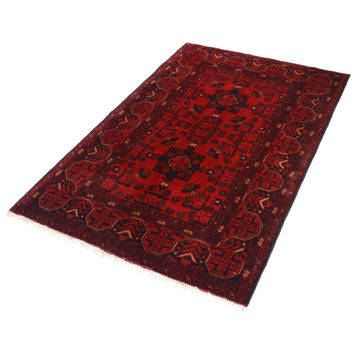 Red Afghan Khal Mohammadi Rug 3' 5" x 5' 0" Hand-Knotted | No. AL83481