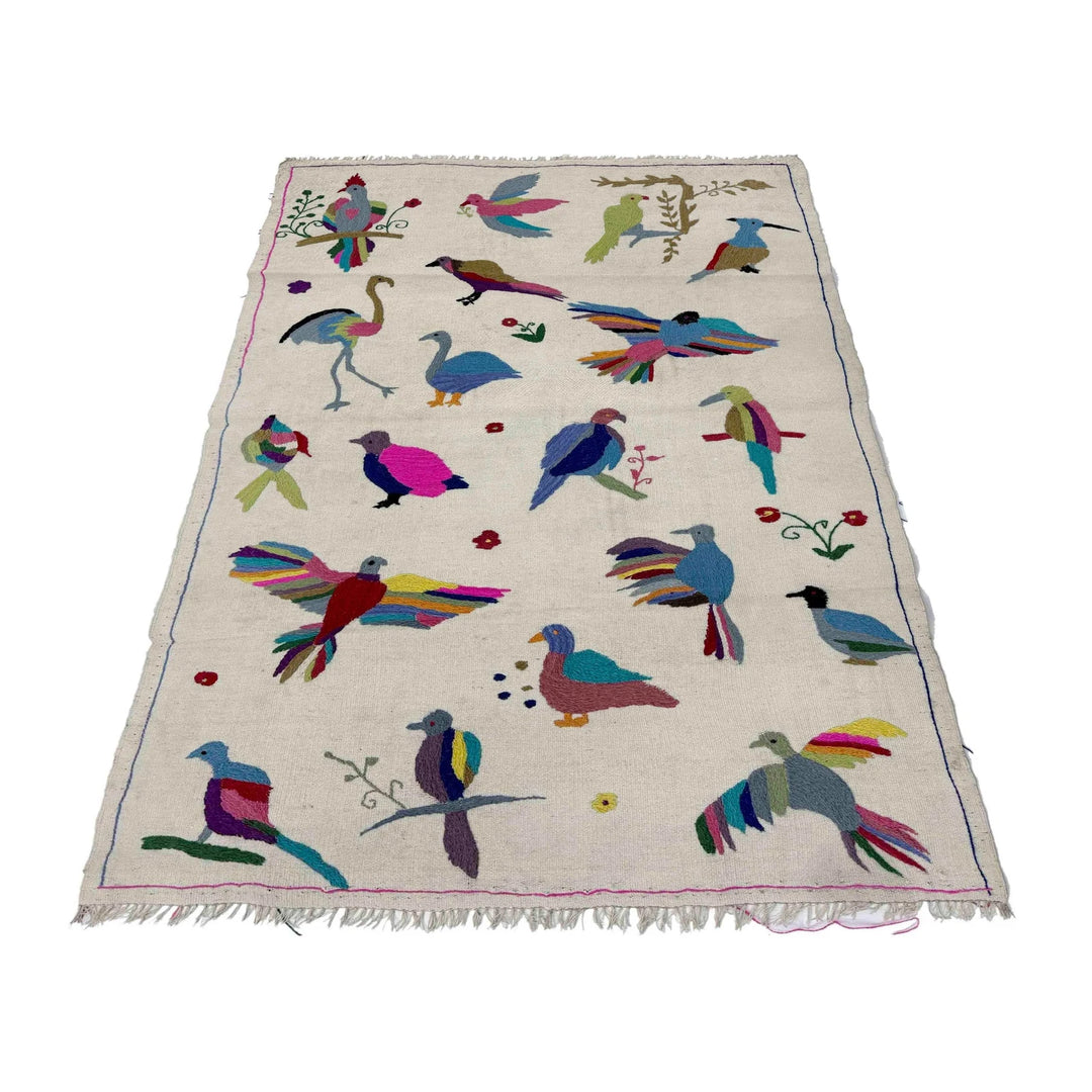 Beige Pakistani Kilim Rug 3' 10" x 6' 4" Flat-Weave | No. AL83484