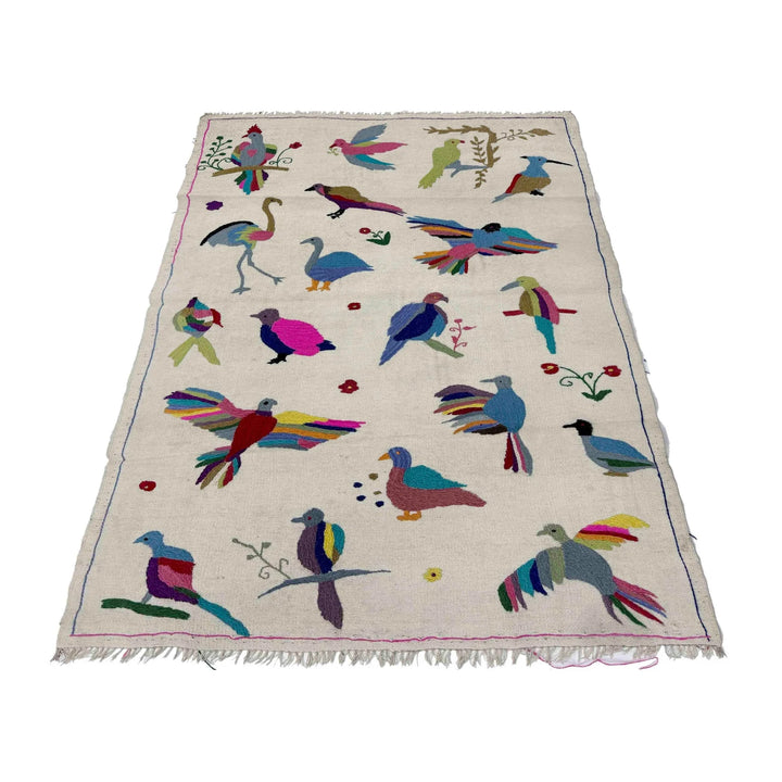 Beige Pakistani Kilim Rug 3' 10" x 6' 4" Flat-Weave | No. AL83484