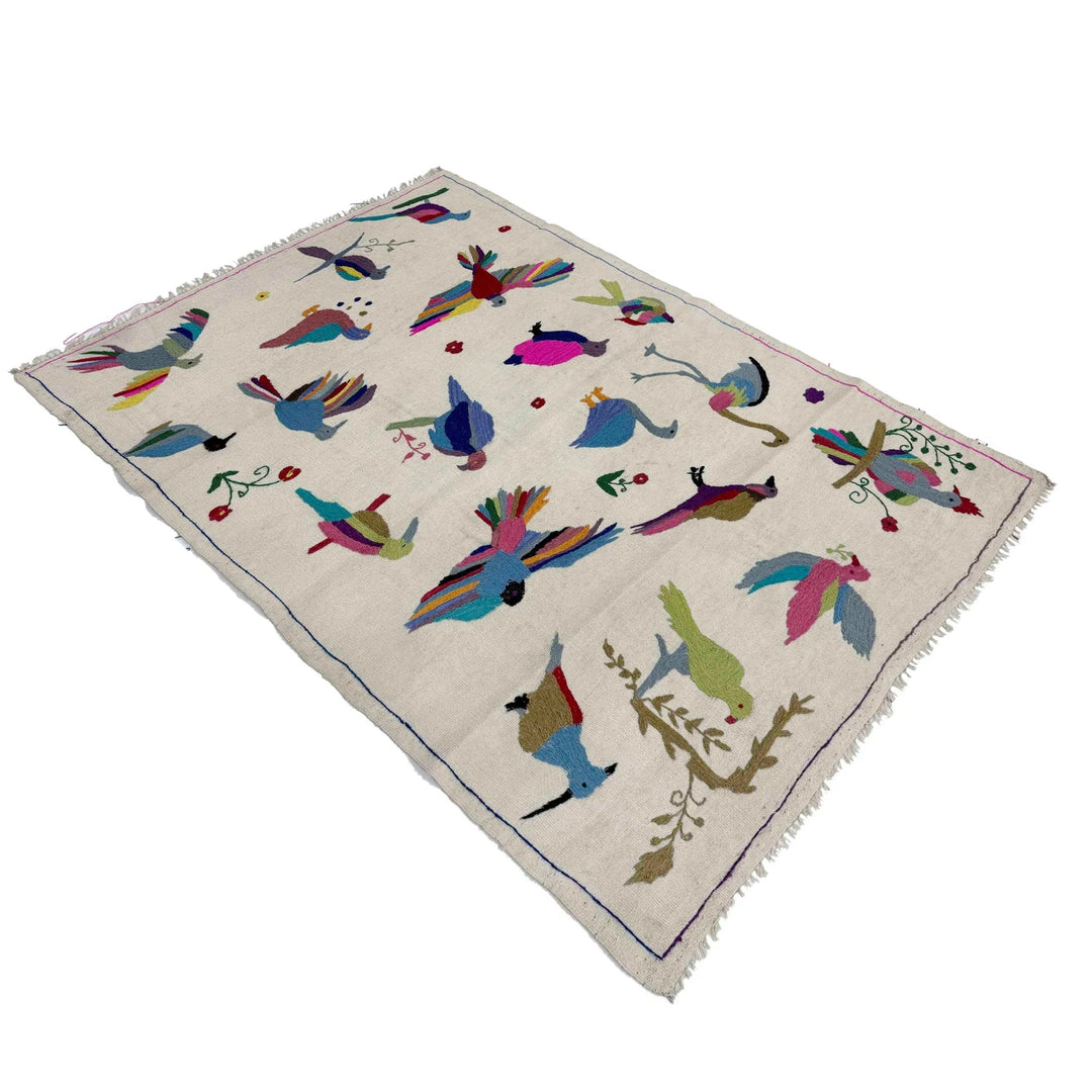 Beige Pakistani Kilim Rug 3' 10" x 6' 4" Flat-Weave | No. AL83484