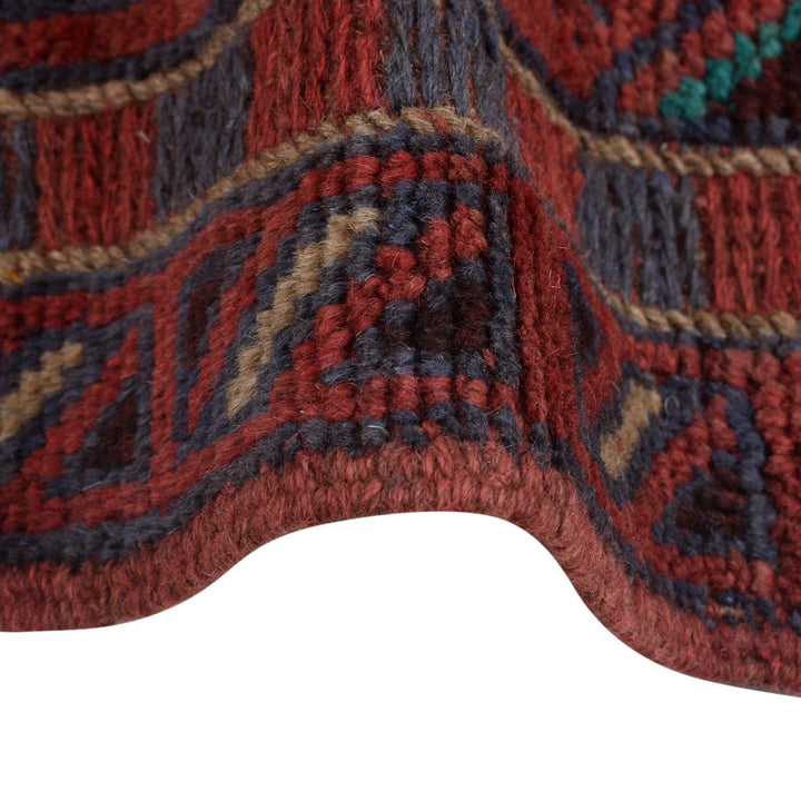 Red Afghan Mashwani Rug 2' 1" x 8' 0" Hand-Knotted | No. AL83502