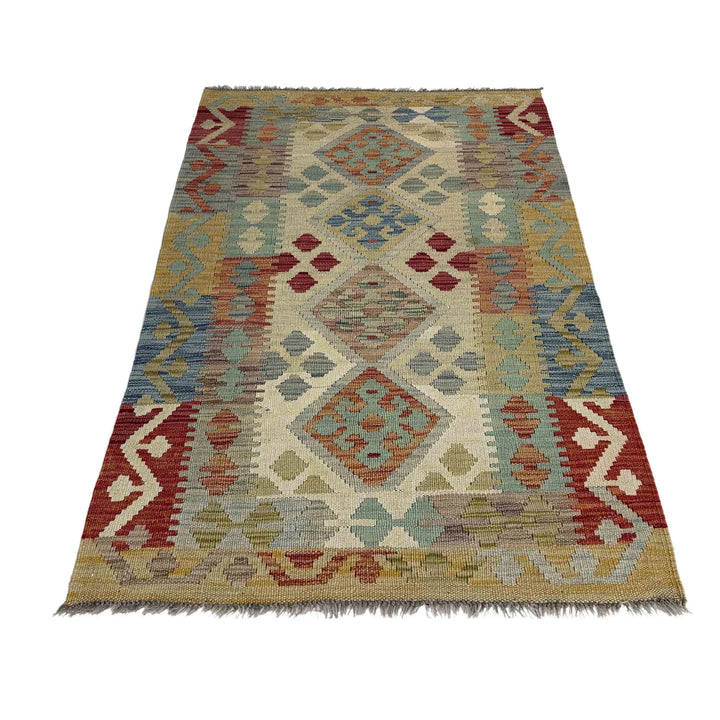 Afghan Vegetable Kilim Rug 2' 6" x 4' 0" Flat-Weave | No. AL835369