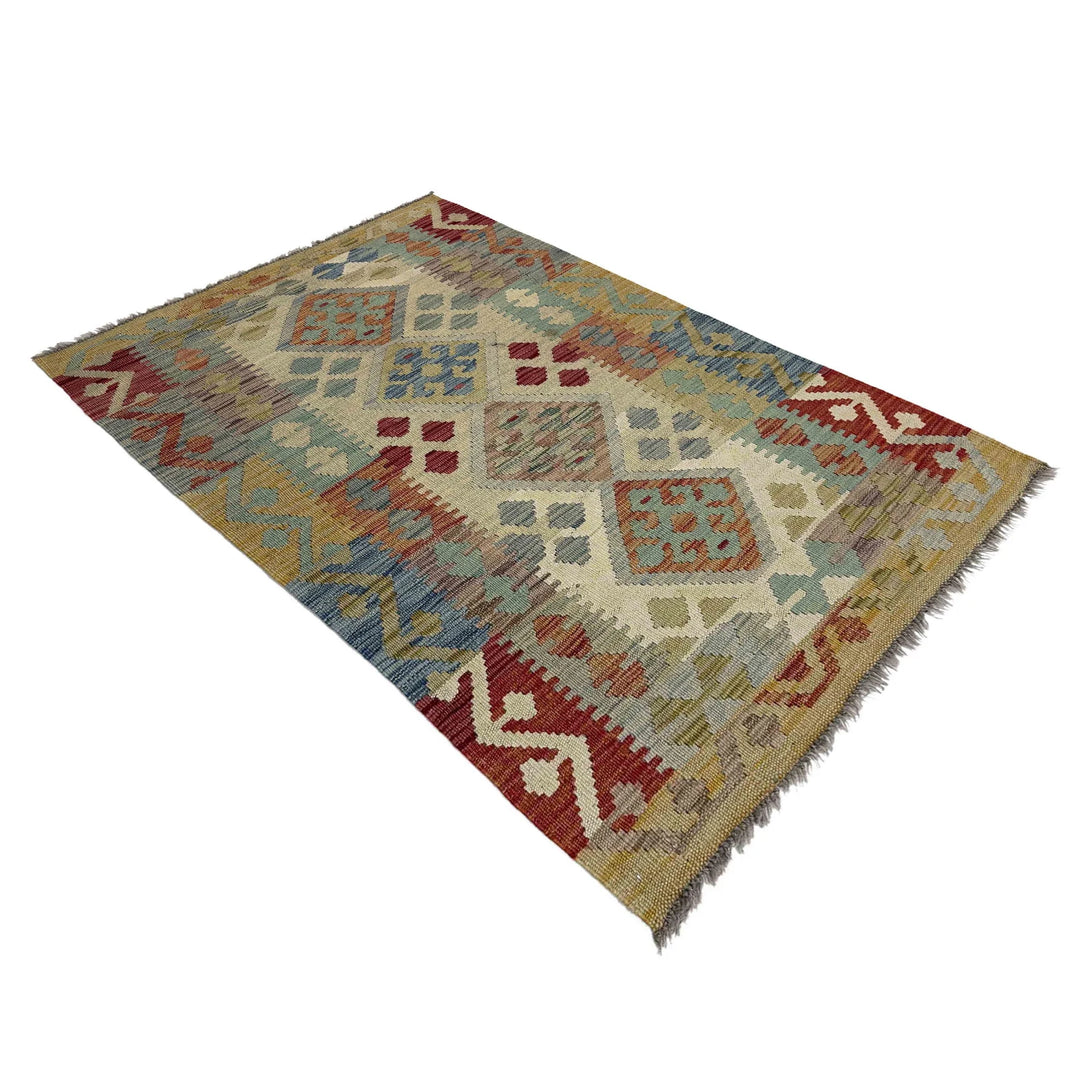 Afghan Vegetable Kilim Rug 2' 6" x 4' 0" Flat-Weave | No. AL835369