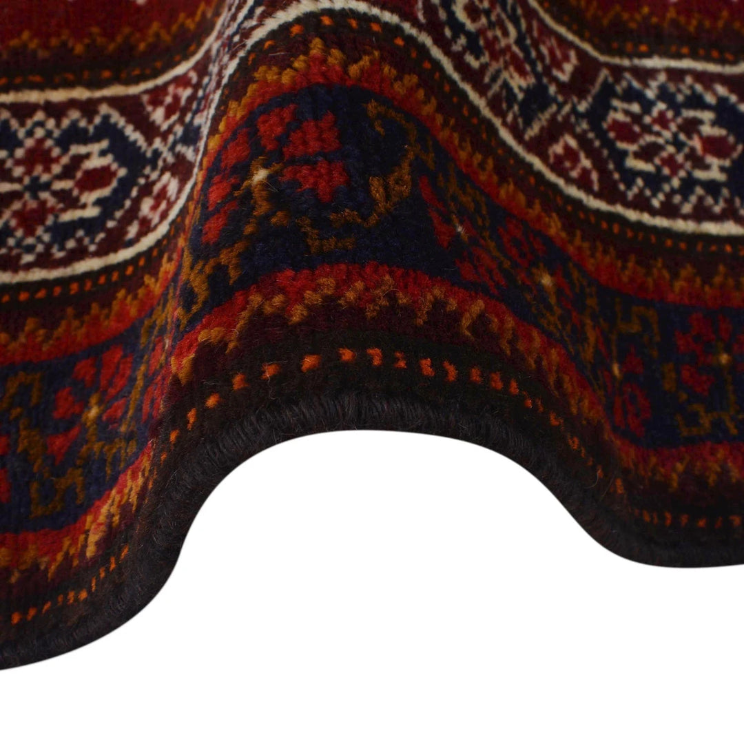 Red Afghan Prayer Rug 3' 4" x 4' 11" Hand-Knotted | No. AL83646