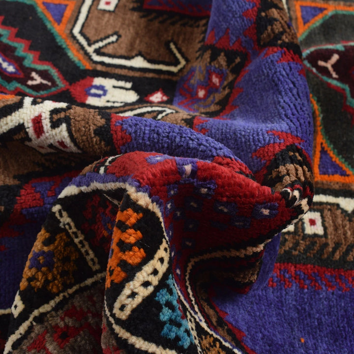 Afghan Baluchi Rug 3' 10" x 6' 0" Hand-Knotted | No. AL83657