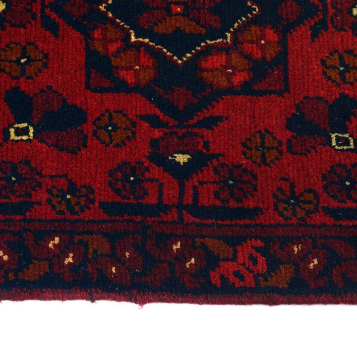 Red Afghan Khal Mohammadi Rug 1'8" x 4'10" Hand-Knotted | No. AL83687