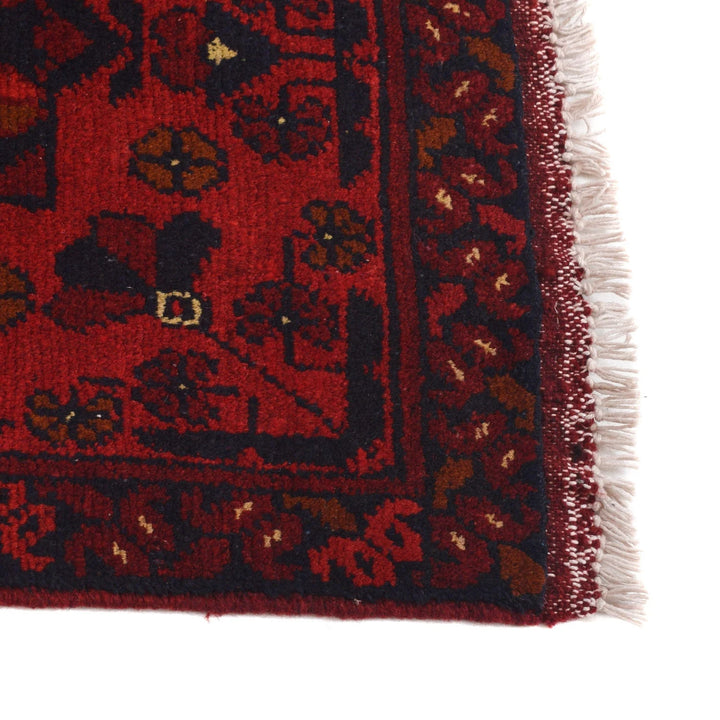 Red Afghan Khal Mohammadi Rug 1'8" x 4'10" Hand-Knotted | No. AL83687