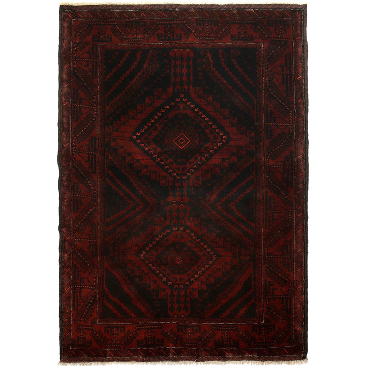 Afghan Baluchi Rug 4' 3" x 6' 4" Hand-Knotted | No. AL83706