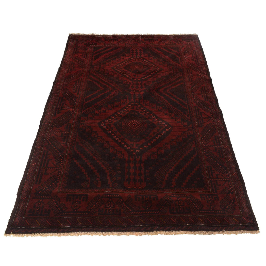 Afghan Baluchi Rug 4' 3" x 6' 4" Hand-Knotted | No. AL83706