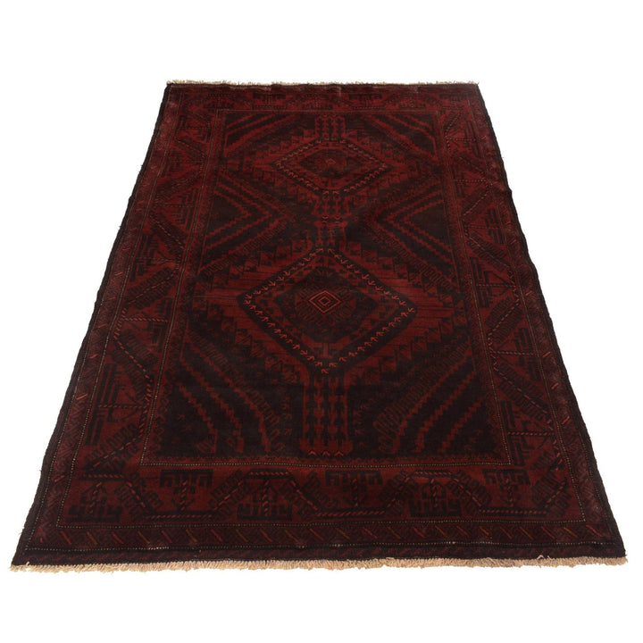Afghan Baluchi Rug 4' 3" x 6' 4" Hand-Knotted | No. AL83706