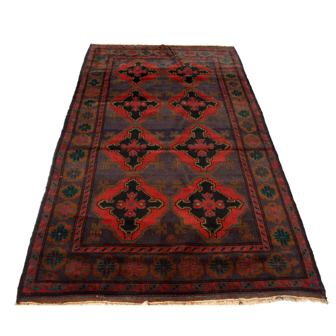 Afghan Baluchi Rug 4' 3" x 7' 4" Hand-Knotted | No. AL83780