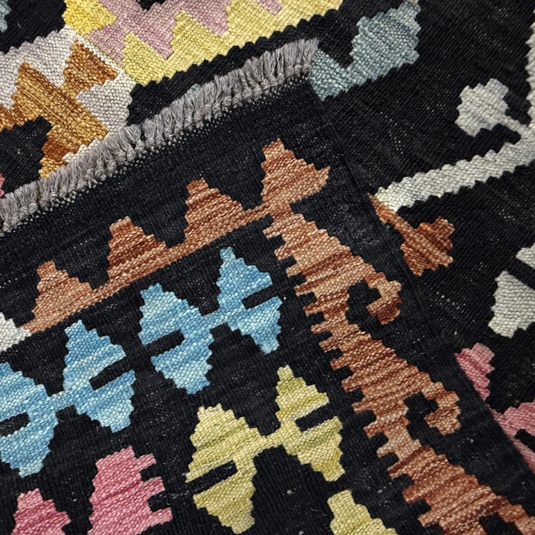 Afghan Vegetable Kilim Rug 6'7" x 9'5" Flat-Weave | No. AL838883