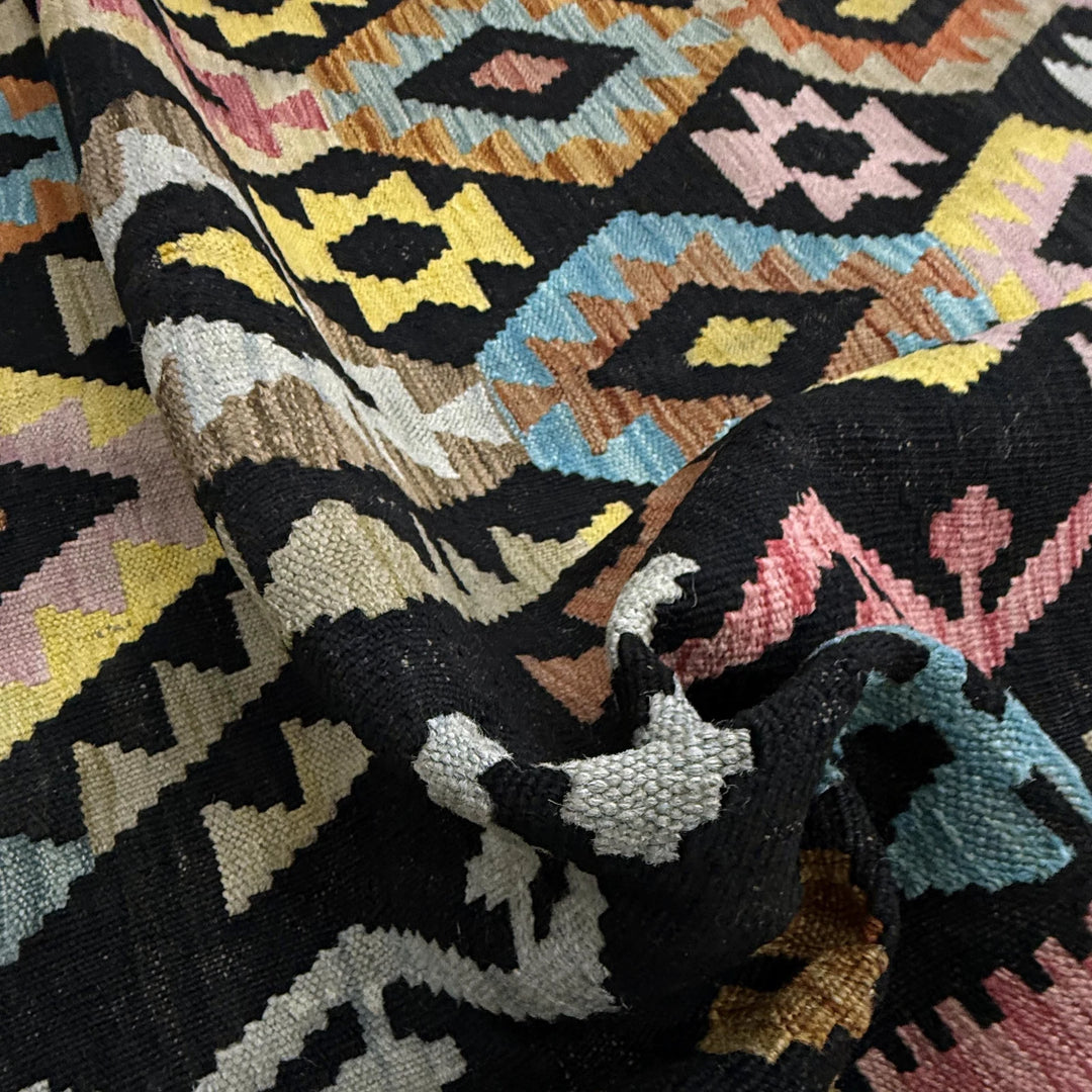 Afghan Vegetable Kilim Rug 6'7" x 9'5" Flat-Weave | No. AL838883
