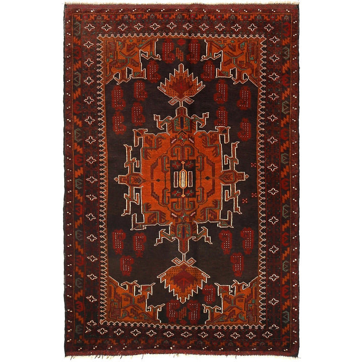 Afghan Baluchi Rug 4' 1" x 6' 2" Hand-Knotted | No. AL83958