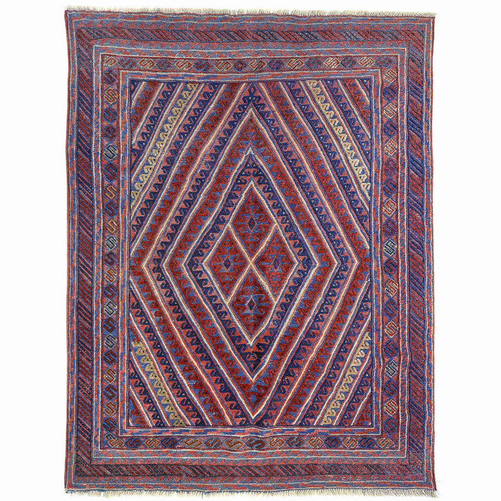 Multicolor Afghan Mashwani Rug 4' 11" x 6' 0" Hand-Knotted | No. AL83963