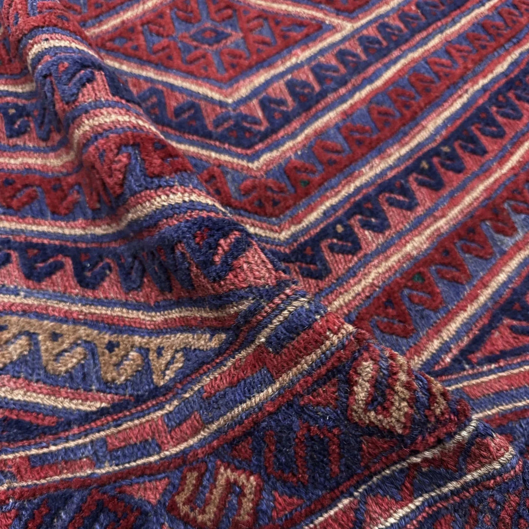 Multicolor Afghan Mashwani Rug 4'11" x 6'7" Hand-Knotted | No. AL83963