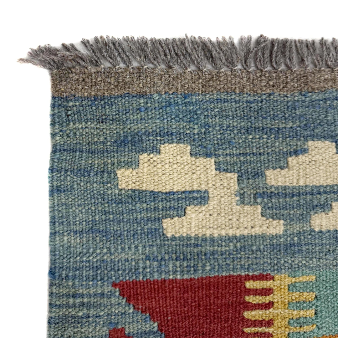 Afghan Vegetable Kilim Rug 2'11" x 4'0" Flat-Weave | No. AL840406