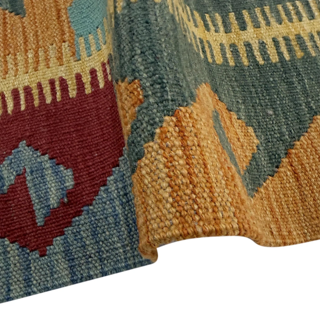 Afghan Vegetable Kilim Rug 2'11" x 4'0" Flat-Weave | No. AL840406