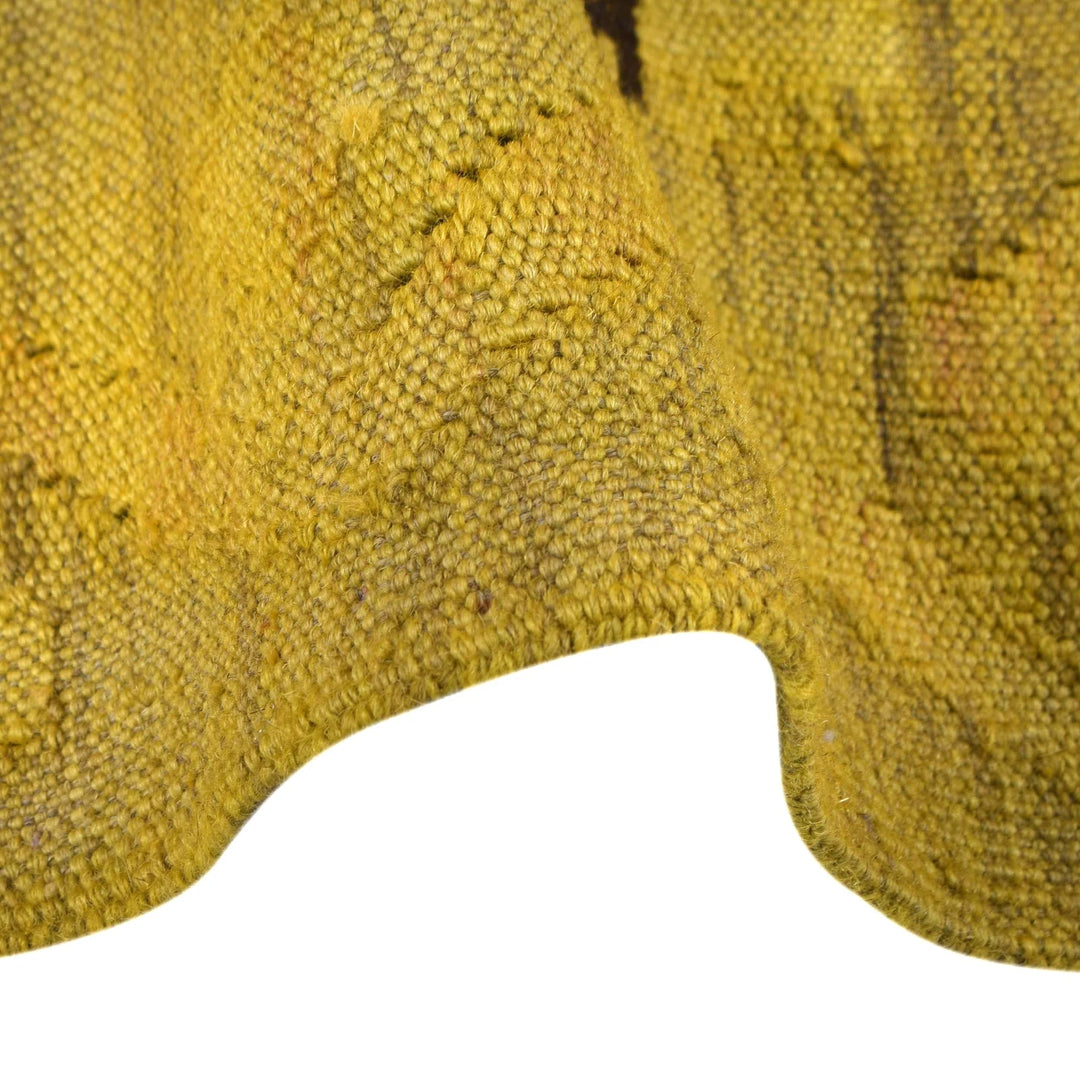 Yellow Afghan Kilim Rug 3' 6" x 4' 7" Flat-Weave | No. AL84120