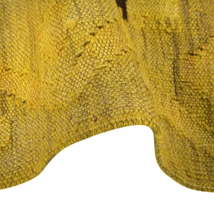 Yellow Afghan Kilim Rug 3' 6" x 4' 7" Flat-Weave | No. AL84120