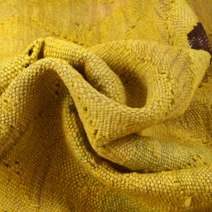Yellow Afghan Kilim Rug 3' 6" x 4' 7" Flat-Weave | No. AL84120
