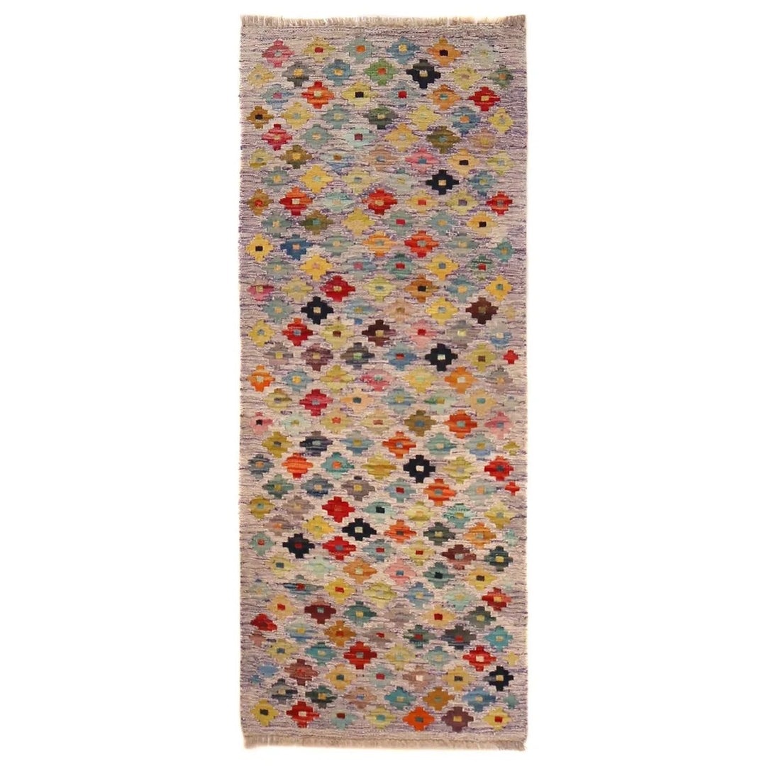 Afghan Vegetable Kilim Rug 1' 11" x 4' 9" Flat-Weave | No. AL84138