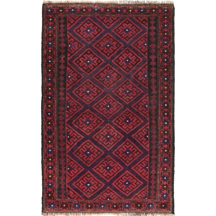 Afghan Baluchi Rug 2' 11" x 4' 6" Hand-Knotted | No. AL84172