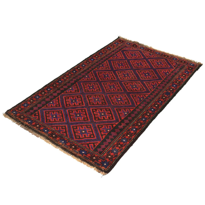 Afghan Baluchi Rug 2' 11" x 4' 6" Hand-Knotted | No. AL84172