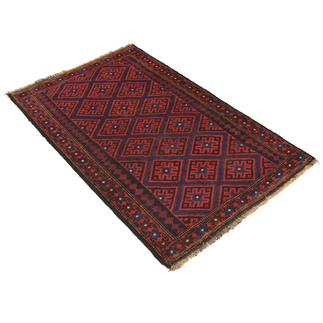 Afghan Baluchi Rug 2' 11" x 4' 6" Hand-Knotted | No. AL84172