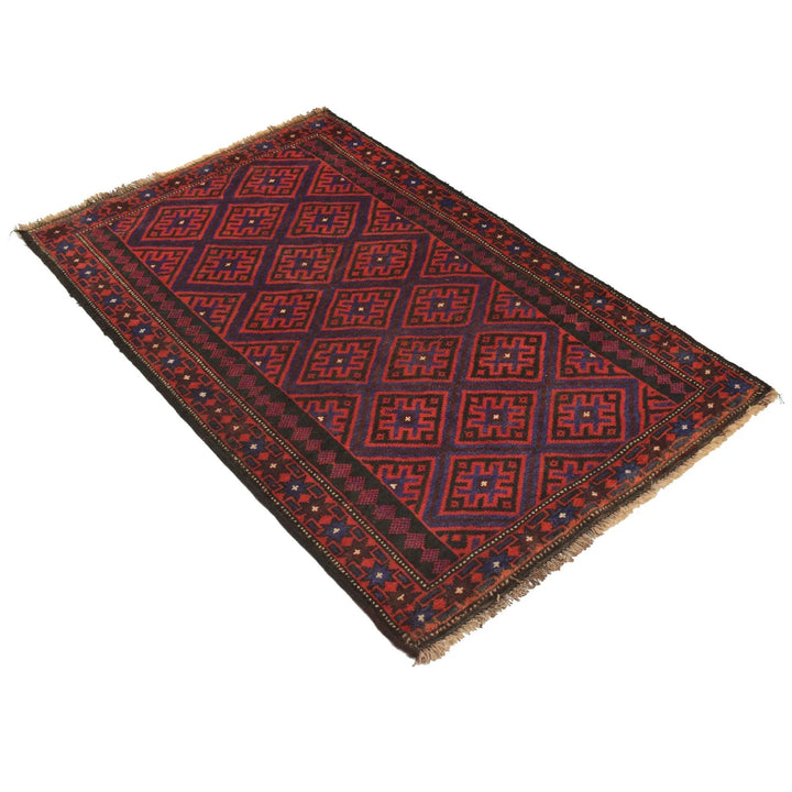 Afghan Baluchi Rug 2' 11" x 4' 6" Hand-Knotted | No. AL84172