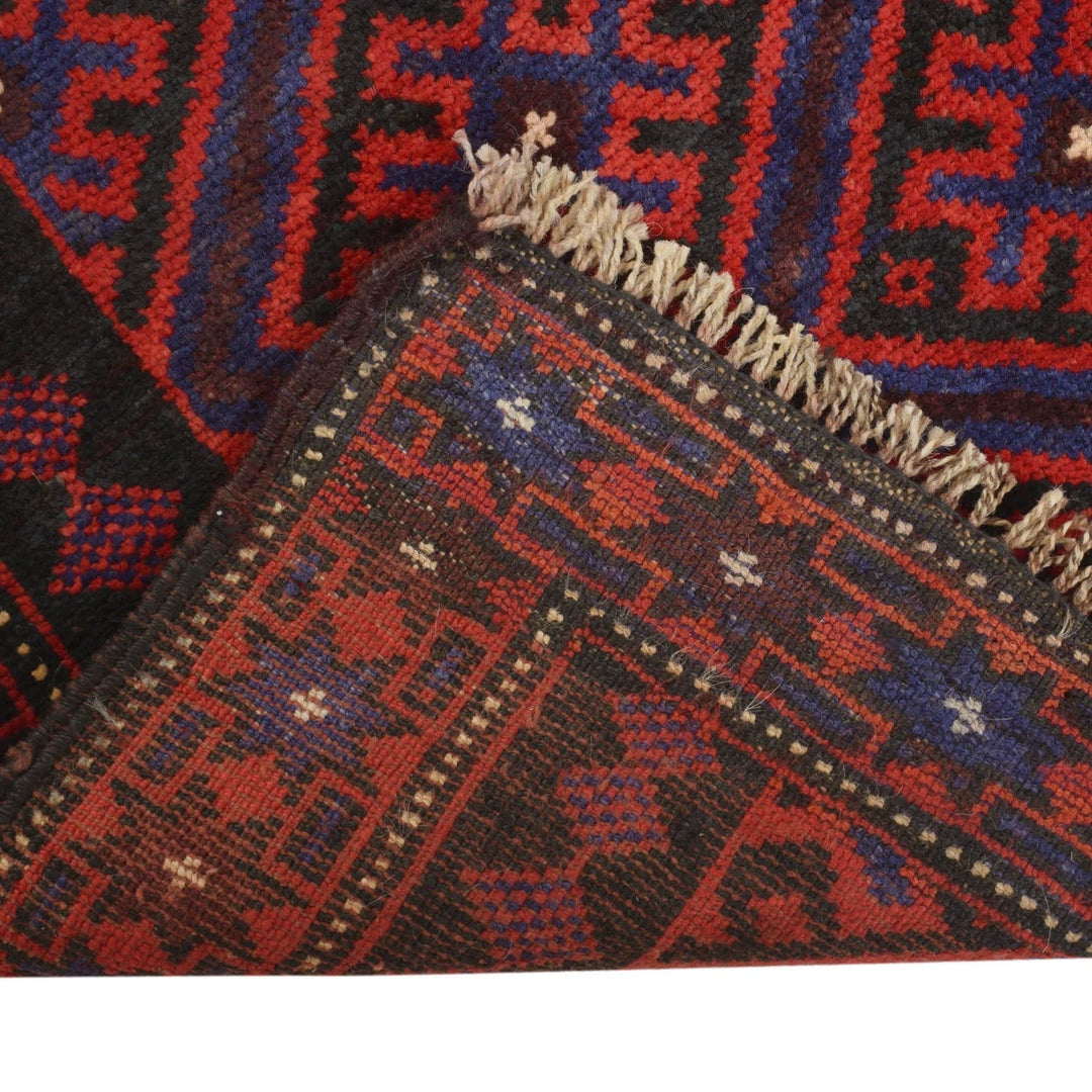 Afghan Baluchi Rug 2' 11" x 4' 6" Hand-Knotted | No. AL84172