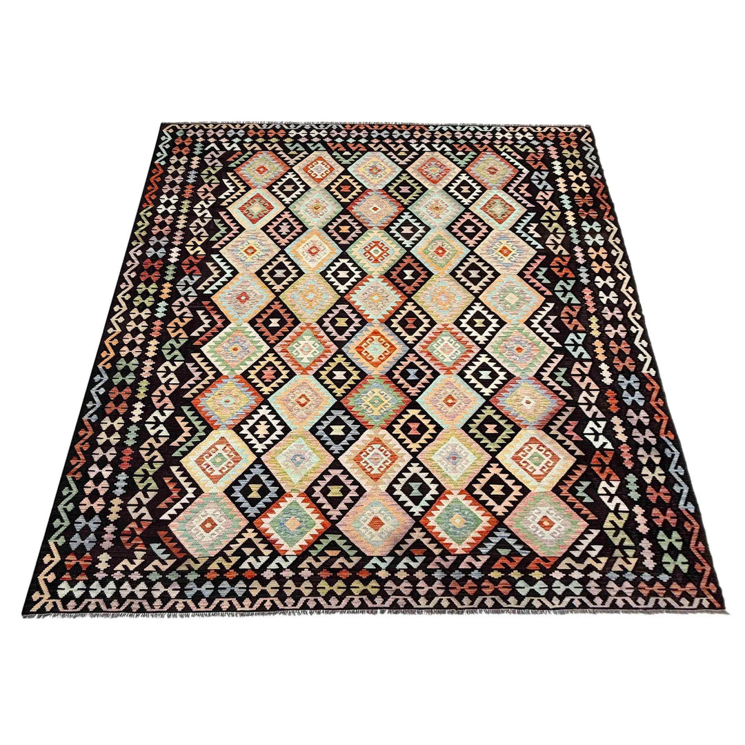 Afghan Vegetable Kilim Rug 10' 0" x 12' 10" Flat-Weave | No. AL842414