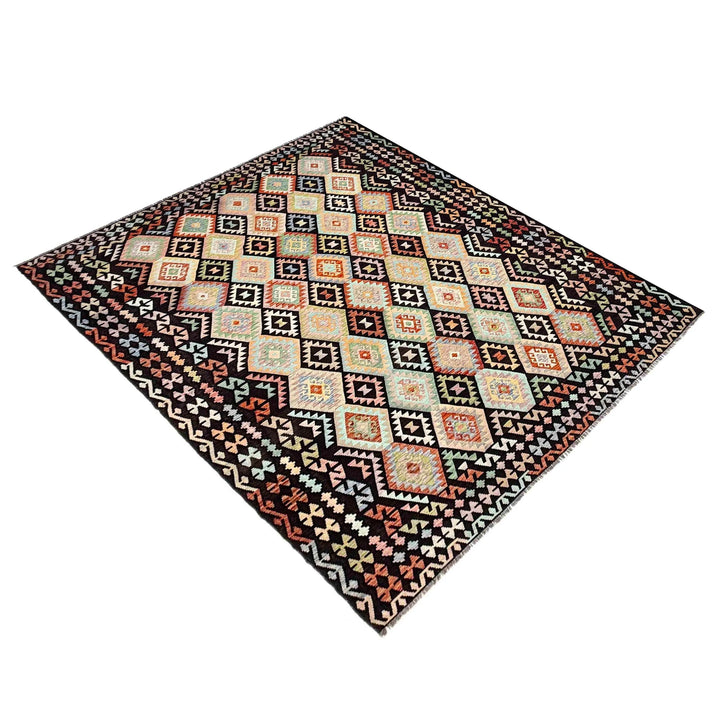 Afghan Vegetable Kilim Rug 10' 0" x 12' 10" Flat-Weave | No. AL842414