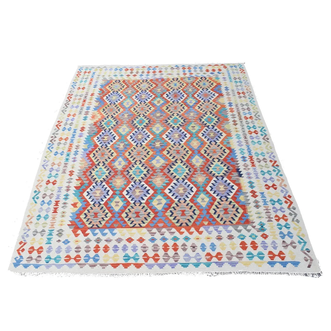 Afghan Kilim Rug 8'2" x 11'5" Flat-Weave | No. AL84249