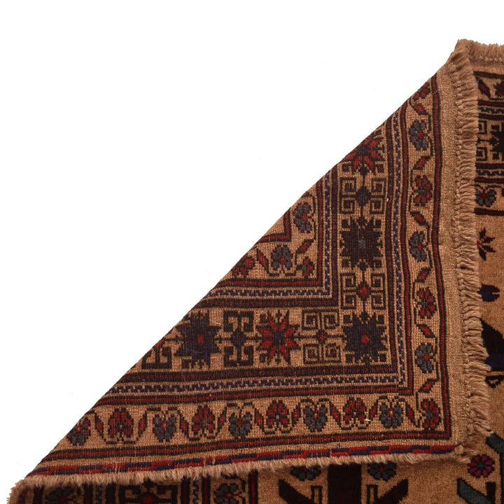 Brown Afghan War Rug 6' 5" x 9' 1" Hand-Knotted | No. AL84255