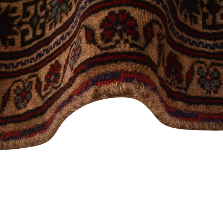 Brown Afghan War Rug 6' 5" x 9' 1" Hand-Knotted | No. AL84255