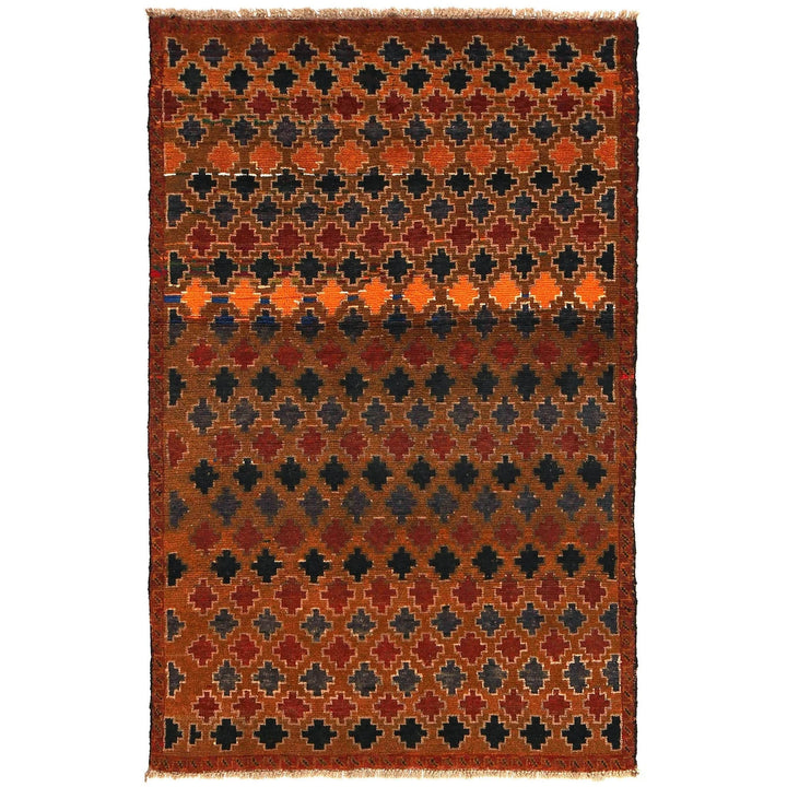 Afghan Baluchi Rug 3' 8" x 5' 11" Hand-Knotted | No. AL84265