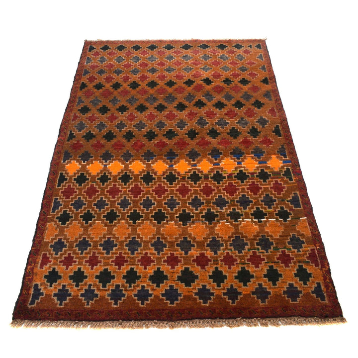 Afghan Baluchi Rug 3' 8" x 5' 11" Hand-Knotted | No. AL84265
