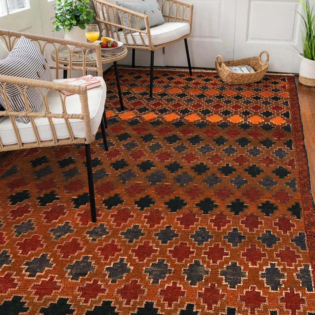 Afghan Baluchi Rug 3' 8" x 5' 11" Hand-Knotted | No. AL84265