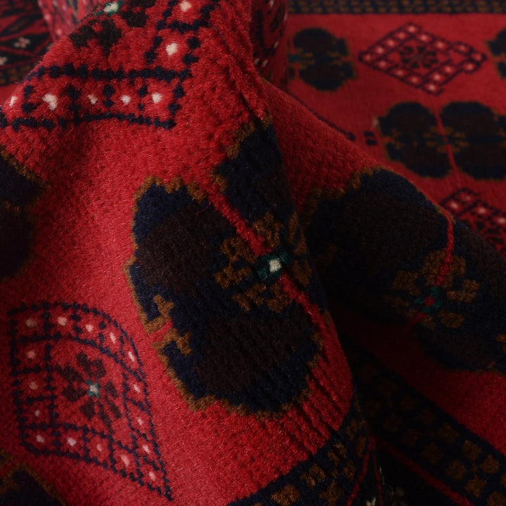Red Afghan Baluchi Rug 2' 11" x 4' 8" Hand-Knotted | No. AL84278