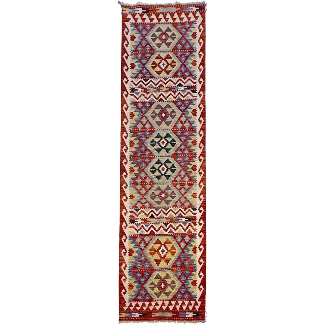 Afghan Kilim Rug 2' 7" x 9' 5" Flat-Weave | No. AL84297