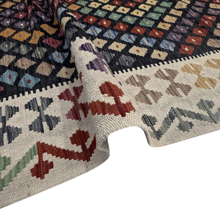 Afghan Kilim Rug 6' 4" x 9' 7" Flat-Weave | No. AL84298