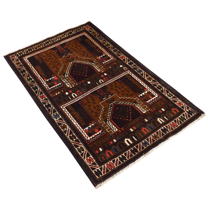 Afghan Prayer Rug 2' 9" x 4' 6" Hand-Knotted | No. AL84323
