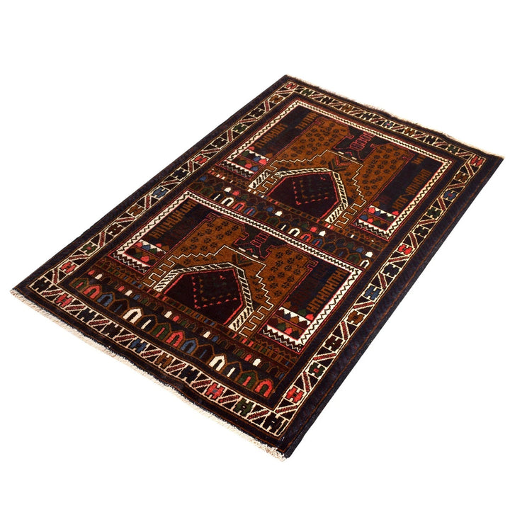 Afghan Prayer Rug 2' 9" x 4' 6" Hand-Knotted | No. AL84323