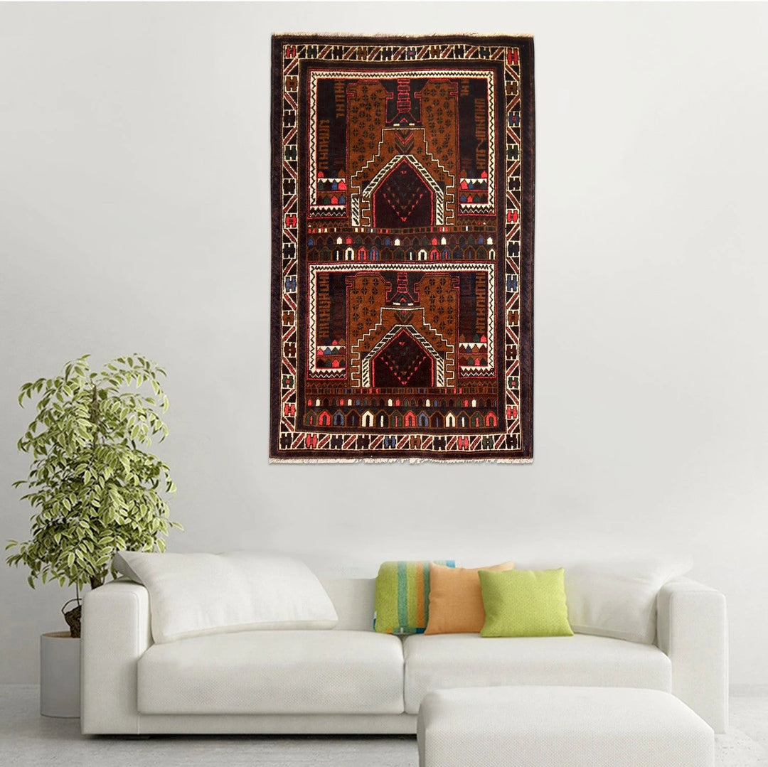 Afghan Prayer Rug 2' 9" x 4' 6" Hand-Knotted | No. AL84323