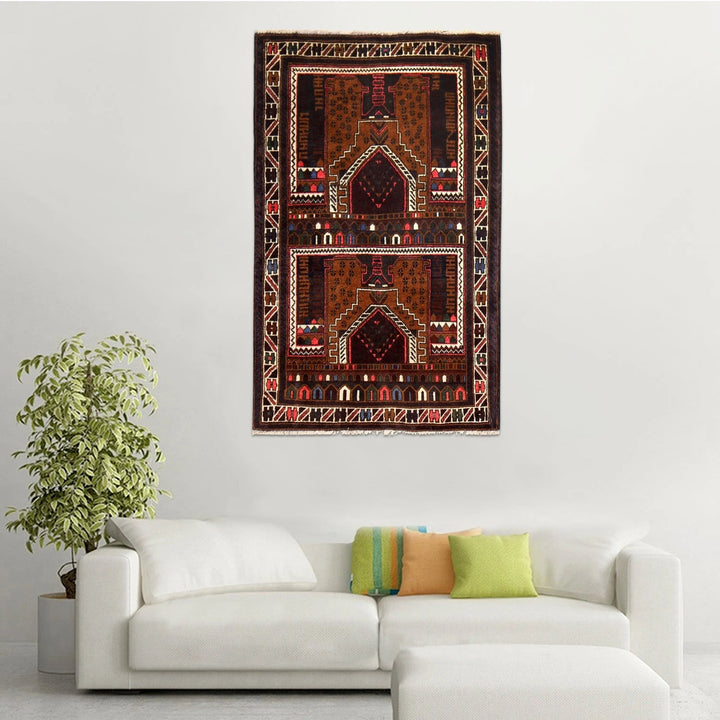 Afghan Prayer Rug 2' 9" x 4' 6" Hand-Knotted | No. AL84323