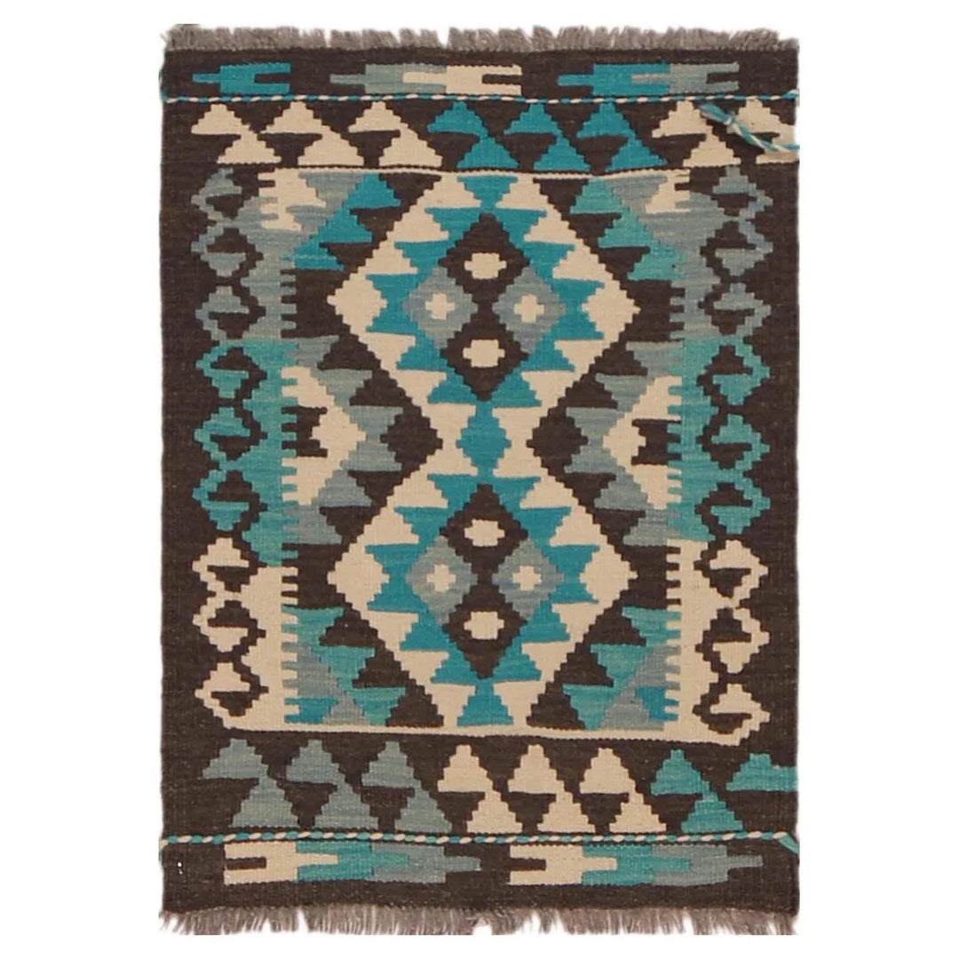 Afghan Kilim Rug 1' 10" x 2' 7" Flat-Weave | No. AL84393