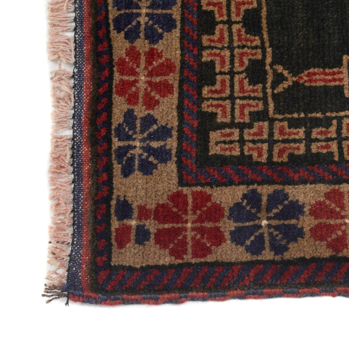 Afghan Prayer Rug 2' 8" x 4' 4" Hand-Knotted | No. AL84400