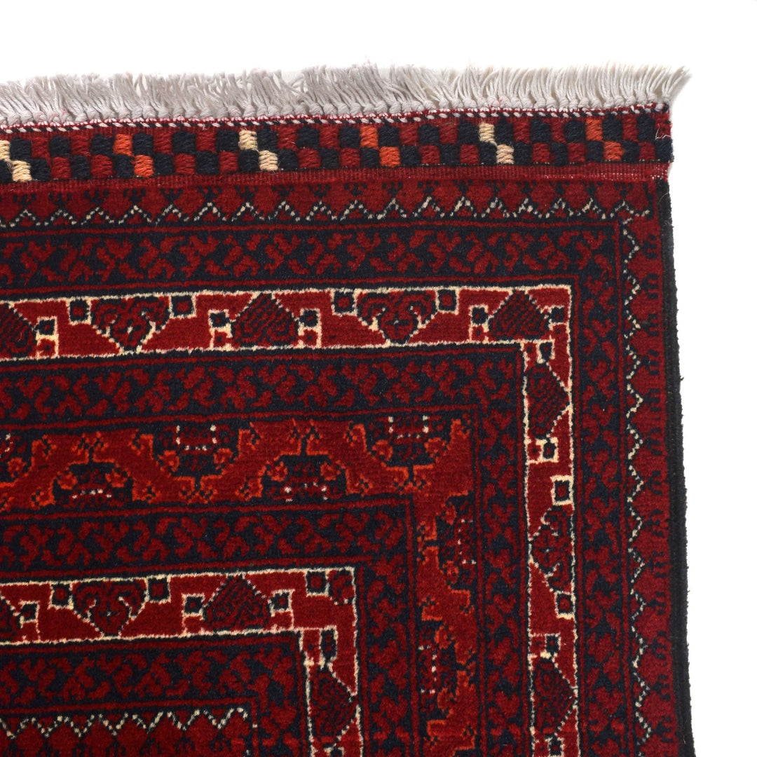 Burgundy Afghan Khoja Roshnai Rug 3' 3" x 5' 1" Hand-Knotted | No. AL844974